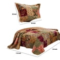Kamet 3 Piece King Size Bedspread Set | Floral Prints | Multicolor