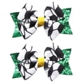 thumbnail image 1 of KAKOWELY 2 lazos para el pelo para niñas, pinzas para el pelo con lazo de fútbol, bonitos accesorios para el pelo para fiestas deportivas., 1 of 5