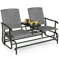 thumbnail image 6 of Patiojoy Gray Patio Loveseat Rocking 2 Person Outdoor Double Glider Chair With Center Table, 6 of 7