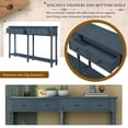 thumbnail image 5 of Console Table with Drawers and Storage Shelf, Narrow Long Sofa Entryway Table for Living Room, Entryway (Antique Navy), 5 of 7