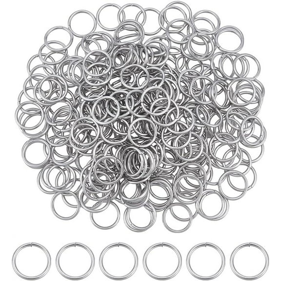 250Pcs 304 Stainless Steel Jump Rings 15mm Round Metal Connectors Open DIY Jewelry Crafting Keychain Accessories Earring Bracelet Pendant