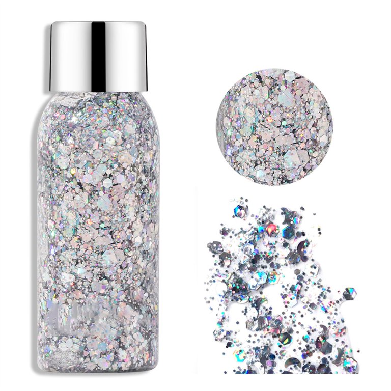 Two Faced Woman Colour Body Glitter Gel Scale Sequins Skin Long 
