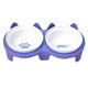 thumbnail image 1 of Cuencos de cerámica para gatos, cuencos dobles para comida y agua, cuencos de cerámica elevados para gatos con soporte de plástico, 1 of 8