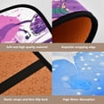thumbnail image 3 of 4-Piece Bathroom Set with Waterproof Shower Curtain with Non-Slip Bath Mat, U-Shaped Mat & Toilet Lid Cover Purple Butterfly, 3 of 8