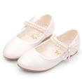 thumbnail image 1 of Zapatos de cuero blancos para niñas de primavera y otoño, zapatos planos blancos para niñas, uniforme escolar para niñas, zapatos de vestir para fotografía, perla, 1 of 6