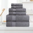 thumbnail image 2 of BNM Zero Twist Cotton 6 Piece Assorted Towel Set, Gray, 2 of 4