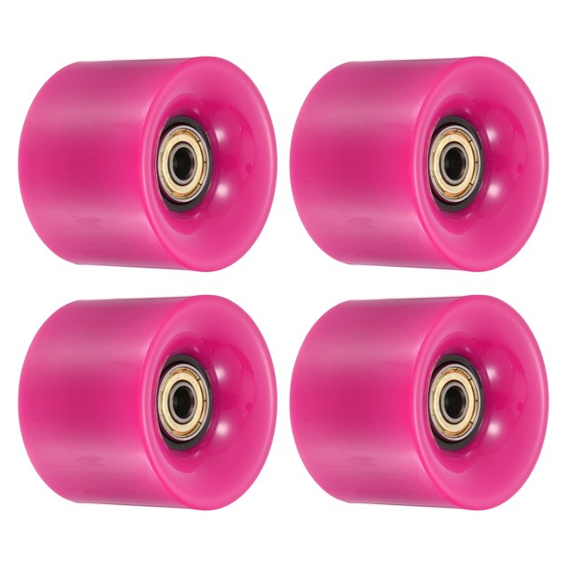 Unique Bargains Roues de Longboard 60 mm avec Roulements ABEC-11 Roues de Rue pour Planches à Roulettes Cruiser 80 A, Rouge Rose Doré, Lot de 4