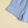 thumbnail image 6 of Huesdet Toddler Baby Boy Clothes Boys Summer Outfits Short Sleeve Patchwork T-Shirt and Solid Shorts Set(Blue,3-4 Years), 6 of 7
