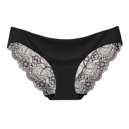 

Ladies Underwear Lace Hollow Out Seamless Low Waist Briefs 5 Pack
