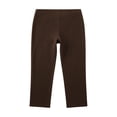 thumbnail image 7 of Karymi Wide Leg Pants Woman Solid High Waist Split Hem Capri Leggings, Stretch Slim Fit Knee Length Cropped Yoga Pants, Seamless Bodycon Athletic Trousers Pants for Women, 7 of 7