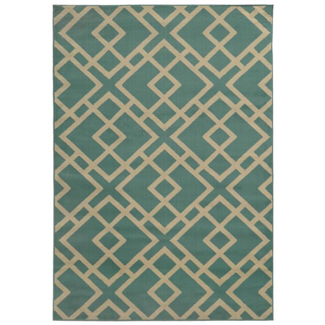 Oriental Weavers Ella 6'7" x 9'6" Machine Woven Rug in Blue