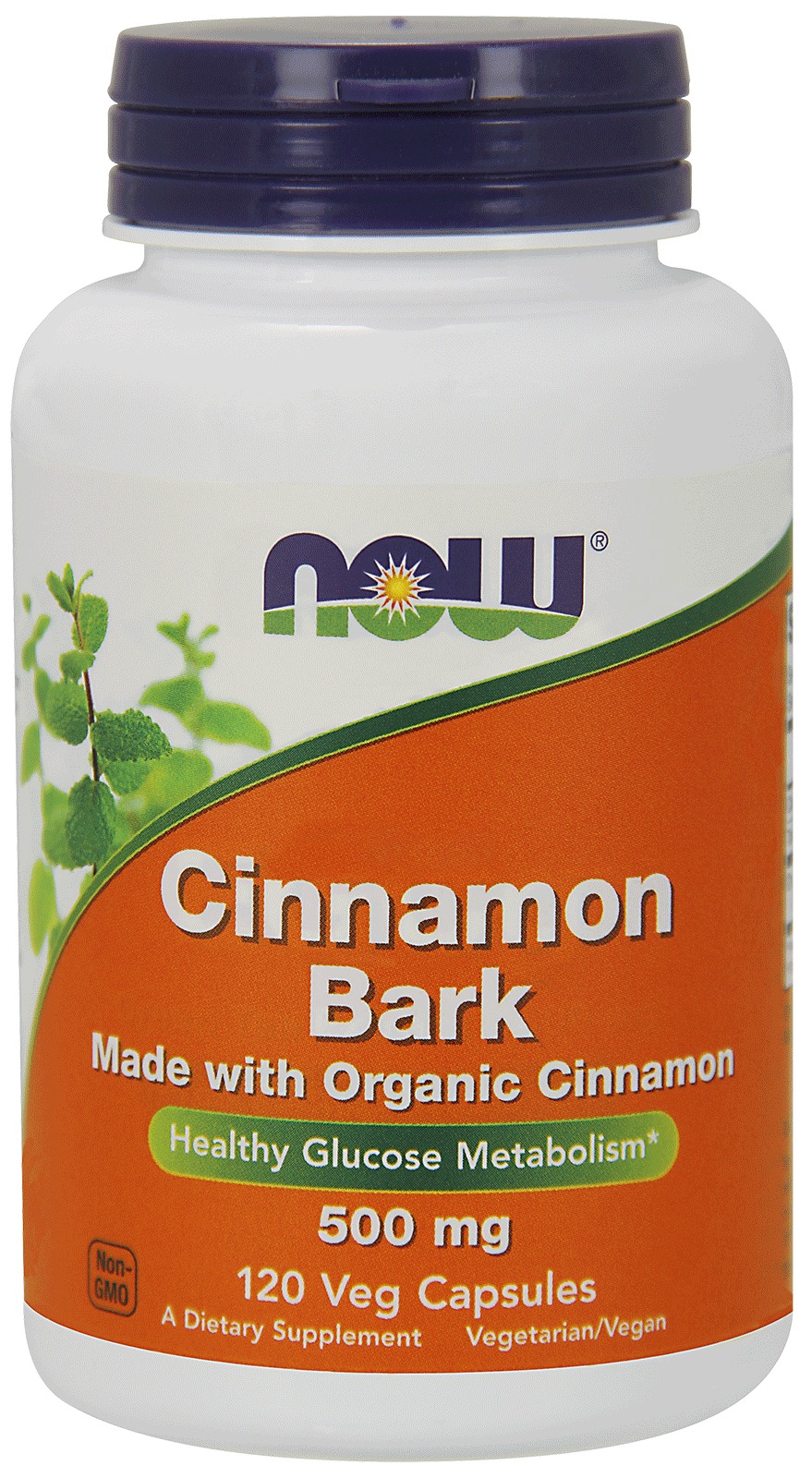 Organic Cinnamon Bark 500 mg Now Foods 120 VCaps