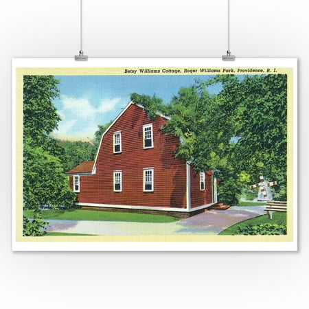 Park Cottages - Providence, Rhode Island - Roger Williams Park View of Betsy Williams Cottage (9x12 Art Print, Wall Decor Travel Poster)