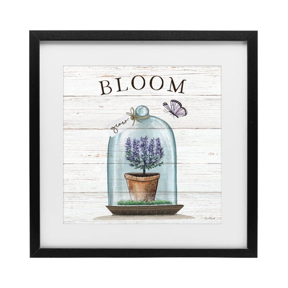 Stupell Industries Cottage Bloom in Bell Jar Black Framed Print Under Glass, design by Elizabeth Tyndall