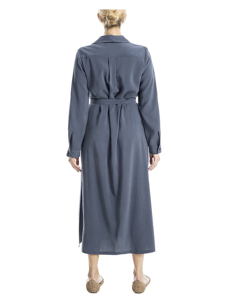 knee length dresses for ladies Long Sleeve Tiered Midi Shirt Dress