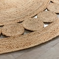 thumbnail image 4 of Well Woven Ellie Natural Color Hand-Braided Geometric Jute Area Rug 6' Round, 4 of 8
