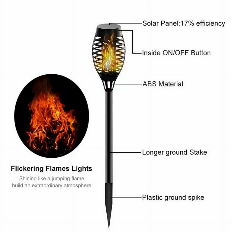 VicTsing 1Pcs IP65 Waterproof Solar Path Torches Lights Dancing Flame Garden Lights Outdoor Landscape Decoration for Patio Garden Path Yard Wedding Party VicTsing 1Pcs IP65 Waterproof Solar Path Torches Lights Dancing Flame Garden Lights Outdoor Landscape Decoration for Patio Garden Path Yard Wedding Party