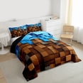 thumbnail image 3 of Homewish Futuristic Cubes 2pcs Bedding Comforter Set For Children Teens Adults,Geometric Plaid Grid Twin Comforter Sets,Abstract Vintage Aesthetic Breathable Bedding Set, 3 of 8