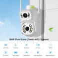 thumbnail image 2 of ZRHUNTER-cámara de seguridad CCTV 4K PTZ, con doble lente Dispositivo de vigilancia, detección humana, visión nocturna, Wifi, exterior, ICsee, 8MP, 2 of 3