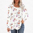 thumbnail image 2 of Enjoytime Fall Winter Shirts for Women Printed Blouses Tops Floral Graphic Printed Tee Casual Crewneck Womens Long Sleeve Blouse Clothing, 2 of 5