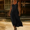 thumbnail image 5 of Ygbgbb Women's Summer Solid Color Dresses Flowy Spaghetti Strap Maxi Dress Loose Fit Beach Vacation Dress Trendy 2026 Outfits Black L, 5 of 8