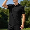 thumbnail image 5 of Luvrsol Men T Shirts Solid Basic Short Sleeve Lapel Collar Cotton Casual Daily Tops S-3XL, 5 of 8