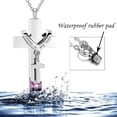 thumbnail image 4 of 5 Pieces Heart / Cross / Bar / Cylinder Urn Necklace for Ashes Cremation Jewelry for Women Men Loved Ones Keepsake Stainless Steel Locket Ashes Necklace with Filling Kit, 4 of 9