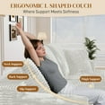 thumbnail image 4 of LLappuil 108" Sectional Sofa, Modular Sectional Couch with Left Chaise, Deep Seat Corduroy Cloud Sofa for Living Room White, 4 of 8