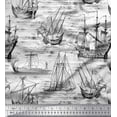 thumbnail image 1 of Soimoi Viscose Chiffon Fabric Waves & Ship Ocean Print Fabric by The Yard 42 Inch Wide, 1 of 3