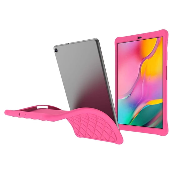 EpicGadget Silicone Case for Galaxy Tab A 10.1 2019 SM-T510/SM-T515, Diamond Grid Silicone Rubber Gel Cover Case for Samsung Galaxy Tab A 10.1 Released in 2019 (Pink)