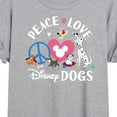 thumbnail image 3 of Disney Classics - Cats & Dogs - Peace Love Disney Dogs  - Women's Oversized T-Shirt, 3 of 5