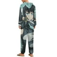 thumbnail image 3 of Demon Slayer Muichiro Tokito Unisex Onesie Pajamas Zipper Jumpsuit Hooded One Piece Sleepwear for Family Mens Womens, 3 of 8