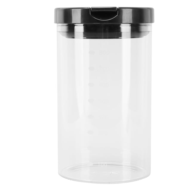 Food Storage Jar, Cylindrical Multifunction Durable Glass Jar Transparent With Scale Line For Nuts 800ml