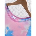 thumbnail image 6 of Mikrdoo Girls' Tie-Dye Midi Dress Summer Casual Short Sleeve Crew Neck Slim Sundress 6-12 Years, 6 of 7