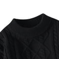 thumbnail image 6 of Mens Baggy Sweaters Cable Knit Crewneck Sweaters Long Sleeve Casual Plain Pullover Tops Fall Winter Clothes (3XL, Black), 6 of 6