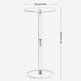 thumbnail image 3 of Acrylic Drink Table, Clear Small Round End Table for Drinks Modern Side Table for Small Spaces Sturdy & Easy to Install Drink Side/End Table for Living Room, Bedroom, Bathroom, Outdoor, 3 of 9