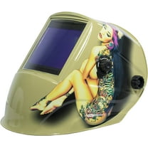 TGR Extra Large View True Color Auto Darkening Welding Helmet - 4"W x 3.65"H (Tattoo)