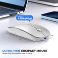 thumbnail image 5 of RaceGT Bluetooth Mouse for MacBook Pro/Air, Wireless Rechargeable Portable Silent Mouse for Laptop, BT5.4 & USB C & USB A Tri-Mode Cordless Mice for MacBook, Mac, PC, Desktop and Multi-Device-Silver, 5 of 9