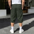 thumbnail image 4 of USNSM (XXL-5XL) Plus Size Cargo Capris for Men Elastic Waist Big and Tall Athletic Gym Crop Pants Baggy Summer Beach Travel Pant with Pockets Green XXXXL, 4 of 7