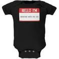 thumbnail image 1 of Halloween Hello I'm Obsessed With My Cat Black Text Soft Baby One Piece, 1 of 1