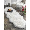 thumbnail image 3 of Nuloom 1'10 x 5'7 Hand Made Due Sheepskin Rug in Natural, 3 of 5