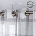 thumbnail image 2 of Buffalo Plaid Sheer Curtain Panels, Checked Voile Curtains Linen Semi Panel Drapes Farmhouse Window Treatment for Living Room Bedroom, 52" W x 95" L, Taupe, Set of 2, 2 of 9