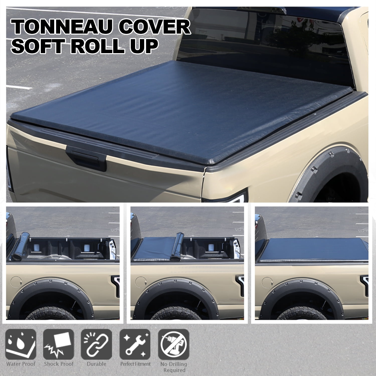 Soft Roll Up Tonneau Cover For 2001 2002 2003 2004 2005 Ford Explorer