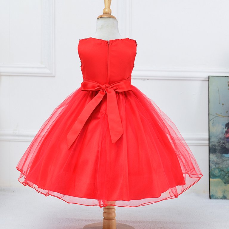 Girls Flower Mesh Puffy Dress Holiday Performance Lace Dress Princess Dress  - Walmart.com