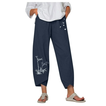 

ketyyh-chn99 Navy Pajama Pants For Women Women s High Waist Comfy Stretchy Bootcut Trouser Pants
