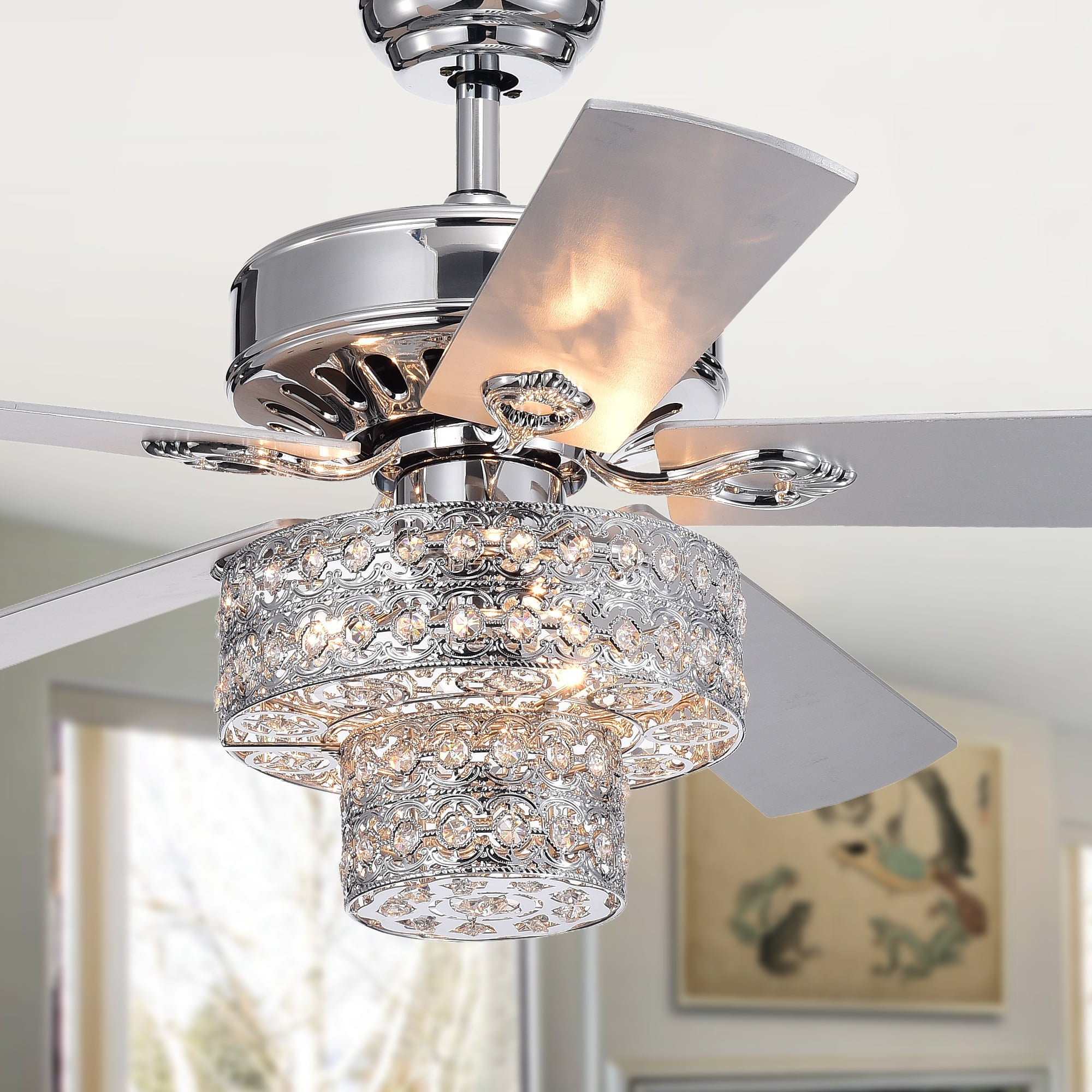 Tatiana 52-inch Lighted Ceiling Fan Royal Chandelier 
