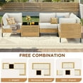 thumbnail image 3 of Lumiinofami Patio 5-Piece Wicker Sectional Furniture Sets, Boho Outdoor Conversation Sofa Sets with Beige Cushions and Coffee Table for Backyards Garden Balcony, 3 of 10