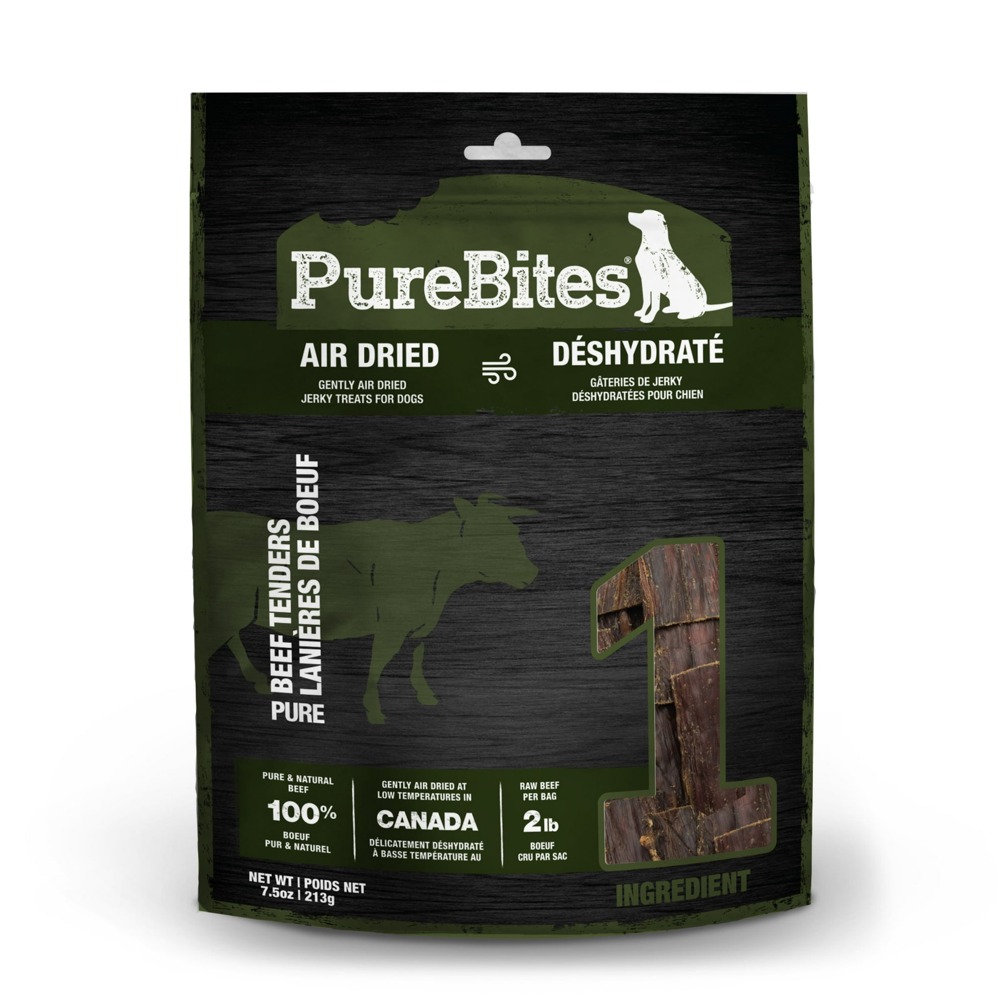PureBites Beef Jerky Dog Treats, 1 Ingredient, 7.5oz