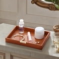 thumbnail image 4 of Casegrace PU Leather-wrapped Jewelry Tray Desktop Storage Organizer, Bedside Nightstand Home Decor Holder Tray for Sunglasses, Remote Controller, Keys, Phone, Wallet, Coin, Earrings, Necklaces, 4 of 6