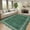 Green, variant on Senfot 9x12 Modern Bordered Abstract Scalloped Area Rug Non-Slip Low Pile Stain Resistant Indoor Rug for Living Room Bedroom Dining Office Navy Blue
